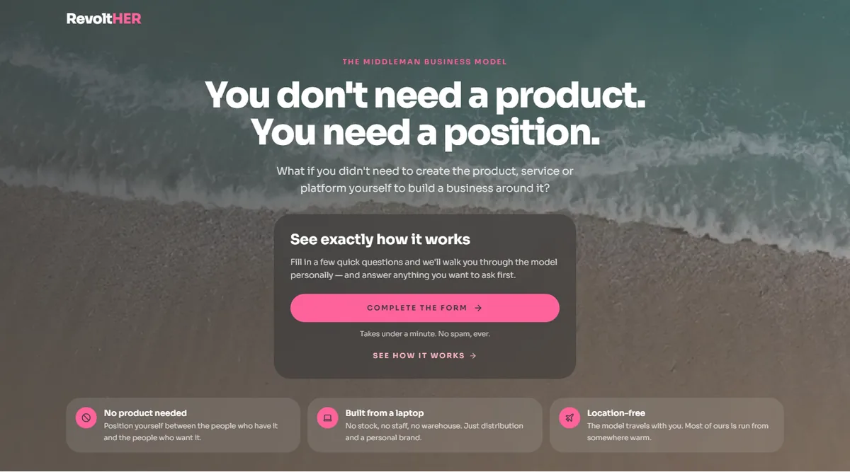 RevoltHER homepage
