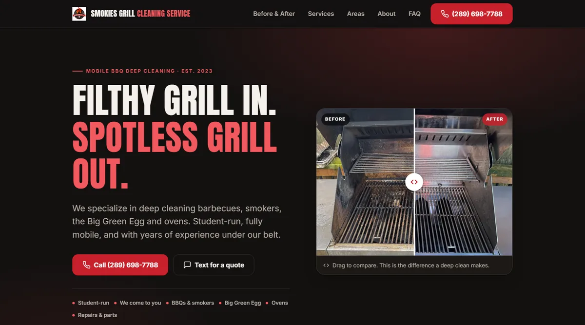 Smokies Grill Cleaning homepage